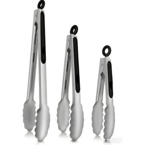不锈钢耐热烹饪夹(600°C/带锁定/3件套7"+9"+12"） 51%OFF