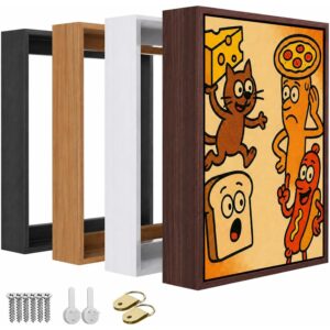 Canvas Floater Frame for 1 to 1.25 Inch Deep Gallery Wrapped Canvas, Modern Wood Grain Textured Floating Frame for Finished Oil Paintings & Wall Art, Durable Lightweight Polyresin, Made in USA (Dark Brown,20 x 20 Inch) -40%