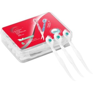 JOUGE Disposable Mini Toothbrush Travel Toothbrushes with Toothpaste Toothpick Tongue Scraper Portable Prepasted Toothbrush Peppermint 20pcs (20) -30%