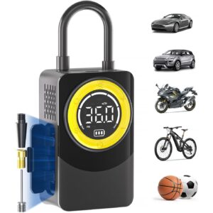 CARSUN Tire Inflator Portable Air Compressor, 150PSI Air Pump For Car Tires with Digital Pressure Gauge, LED Light and Auto Shut-Off Function Cordless Pump for Car, Motorcycle, Bicycle, Balls -45%