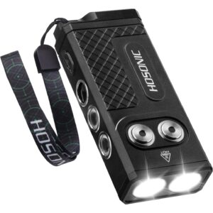 HOSONIC D16 Small Flashlights Powerful, 365nm UV Flashlight Rechargeable, Mini LED Super Bright Flash Light with Pocket Clip, Magnetic, 10 Modes EDC for Home Camping Emergencies -50%