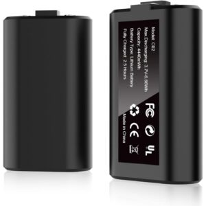 Bcofo Rechargeable Battery Pack for Xbox Series X|S/One, 2 Pack 4440mWh 3.7V Battery Pack for X-Box One/S/X/Elite All Xbox Controllers Supports Use While Charging (Includes 2 Batteries Only) -55%