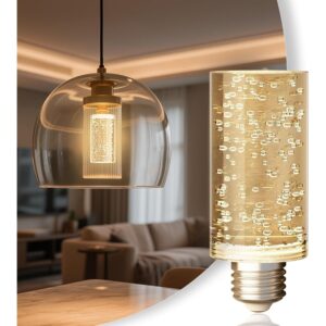 JandCase LED Bulb,5W,3000K,500LM Dimmable E26 Acrylic Bubble Bulb with Ceramic Base, Suitable for E26 Lighting Fixtures Including Chandeliers, Wall Sconces, Table Lamps, and Vanity Lights -56%