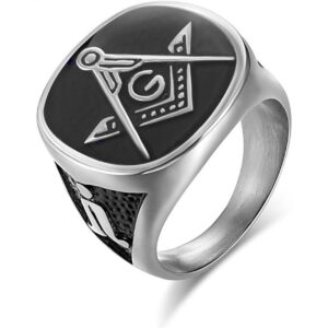 YLWJSP Freemason Gifts Biker & Master Mason Ring - Freemason Signet Style Jewelry (Masonic Rings S10) -62%