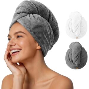 Umisleep 2 件装超细纤维女性发巾，400 GSM 厚软吹干毛巾  -45%