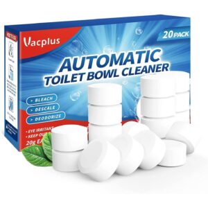 Vacplus Toilet Bowl Cleaner Tablets 20 PACK, Automatic Cleaners with Bleach, Slow-Releasing Toilet Tank Cleaners for Deodorizing & Descaling, Household Toilet Cleaners against Tough Stains  -0%