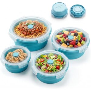 4件套硅胶折叠备餐盒(350/500/800/1200ml） 49%OFF