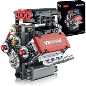 OCES V8发动机组装套件 — 迷你V8发动机套件，可运行478个PCS 工作中的V8模型套件 -50%