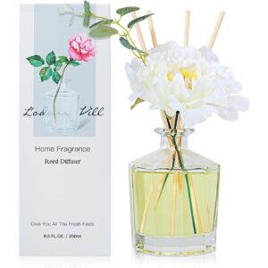 L'odeur Vill 簧片扩散器，8.5盎司（250毫升）茉莉花白茶浴室扩香器，含10支 50%