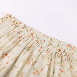 碎花雪纺高腰裙(女士/流苏长裙/带口袋/深红色) 60%OFF
