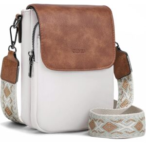 GEMIU Small Crossbody Bags for Women Crossbody Phone Purse With Built in Wallets White&Brown -50%