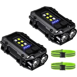 Vefhby 500LM 跑步用灯，2件装8模式，可夹式手电筒，可充电安全灯 -50%