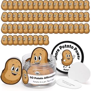 Dalycro Potato Affirmations Cards in A Decorative Jar, 60 Positive Messages for Daily Support, Inspirational Potato Gifts for Women Men Coworker (Potato) -50%