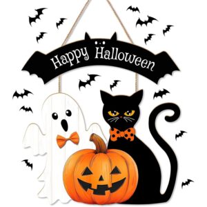 Halloween Decorations Wooden Hanging Welcome Sign for Front Door -50%