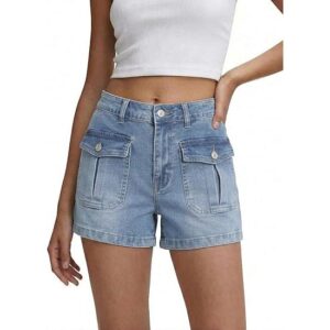 女士破洞牛仔短裤(中腰弹力/做旧休闲款) 50%OFF