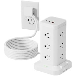 塔式插排(1800J防浪涌/12孔+PD20W USB-C/9.8ft线) 55%OFF