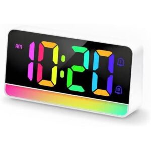 ALANAS 大型 RGB 数字闹钟，配备动态变色情绪灯  55%OFF