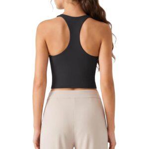 G4Free Yoga Tank Tops for Women Removable Padded Tanks with Built in Bras Racer Back V Neck Workout Athletic Gym Top (Black,S) -61%