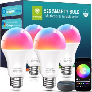 luckystyle智能灯泡，9W A19 E26 WiFi 800LM WiFi 蓝牙LED灯泡  -50%