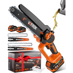 VOTREK® 6英寸和8英寸迷你链锯无线，2个3.0Ah电池，电动链锯 43%