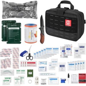 CVLIFE First Aid Kit Survival Emergency Kit IFAK Trauma Kit with MOLLE Pouch, Comprehensive Trauma Care - Ideal for Car, Camping, Hiking, Travel -50%