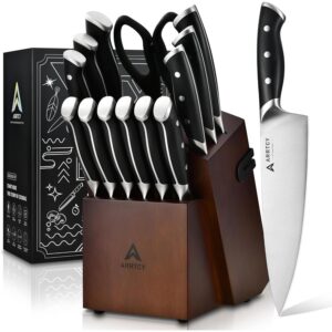 Arrtcy刀套装带块，厨房刀具套装15件带磨刀器 -34%