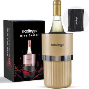 Nadings 无冰葡萄酒冷却器，冷藏6+小时，适合大多数葡萄酒瓶 -30%