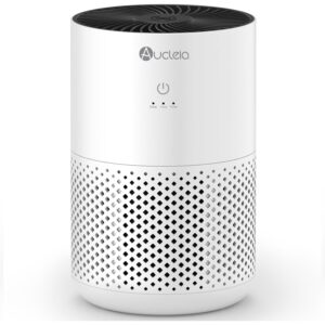Aucleia Air Purifiers for Bedroom Home with H13 True HEPA Filter, 20dB Quiet Air Cleaner for Pets Hair Dander Odor, Smoke Dust Pollen, Aromatherapy Function, White -50%