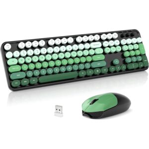 SQMD 无线键盘和鼠标组合，2.4GHz 复古全尺寸打字机键盘 50%