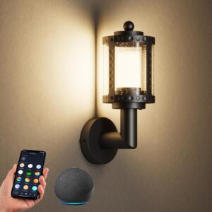 XMCOSY+户外墙灯，1100LM智能门廊灯，RGBCW LED户外壁灯，WiFi应用控制，支持Alexa，IP65防水 -50%