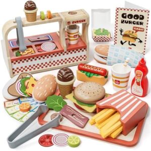 木质仿真汉堡店玩具套装(儿童过家家/厨房玩具） 52%OFF