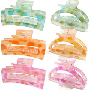 Cician Hair Claw Clips for Women Girls,6PCS Beach Hair Accessories,Square Cute Claw Clips for Thick Thin Hair Stuff,Big Womens Hair Clips for Hair Claws,Summer Essentials Hair Clups (colorful) -43%