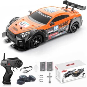 Desdoni Remote Control Car RC Drift Car 1/16 Scale 4WD with LED Lights 2.4ghz 18km/H Rechargeable High Speed Drift Racing Sport Toy for Adults Boys Girls Kids Gift 2pcs Batteries and Extra Tires -70%