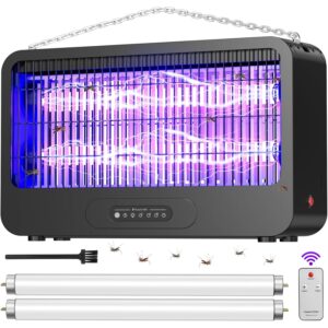 Electric Bug Zapper Indoor, Mosquito Zapper with 3500V Powerful Dual Grid & Remote, Fly Zapper Fly Trap Insect Killer for Patio Yard Home Kitchen Camping - Including 2 Replacement Bulbs (Black) -50%