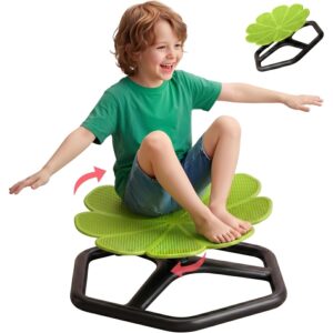 KYZDZQ Spinning Chair for Autistic Kids,Sensory Swivel Chair, 220LBS Weight Capacity, Sensory Toy for ADHD & Autism 3-6 Years Children,Training Body Coordination, Metal Base Non-Slip Design (Green) -50%
