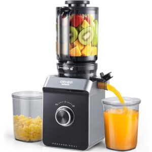 Cold Press Juicer, ORMEO HOME Masticating Juicer Machines with 5.0"Large Feed Chute Fit Whole Vegetables & Fruits, with Pulp Seperation, 99.6% Juice Purity, Quiet Motor, Easy to Clean,BPA Free  -50%