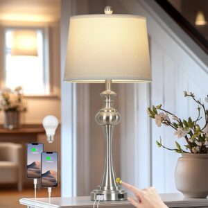 CINSARY 28.75" Silver Table Lamps for Living Room,3 Way Touch Control Table Lamp, Bedside Desk Lamp with Metal Base Modern Nightstand Lamp Simple Side Table Lamp for Bedroom,Office,LED Bulb Included -57%