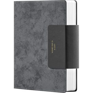 MINICAGIE Lined Leather Journals for Writing A5 Journaling Notebooks with 100 GSM Thick Paper Journal Notebook for Men & Women with Buckle Closure, Work Travel Note Taking Diary, 5.7" x 8.3", Grey -50%