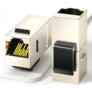 AMPCOM CAT7 Keystone 耦合器，2组直通 RJ45 Keystone 插孔，母对母以太网直通连接器 -40%