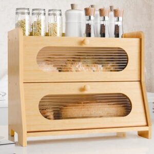 双层磁吸(超大容量竹制面包收纳箱) 40%OFF