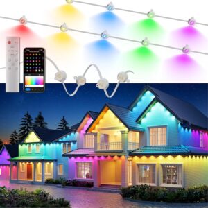 DeckTok Permanent Outdoor Lights Pro, 100ft RGBWW & 60LM Triple-LED Smart Lights, Outdoor Decorations with 79 Scene Modes, IP67 Waterproof Work with Alexa, Google Assistant -50%