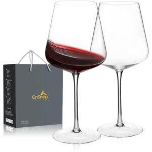 CnSneg Crystal Wine Glasses Set of 2, Large Wine Glass 25OZ, Hand Blown, White/Red Wine Glasses for Wedding, Anniversary, Christmas -30%