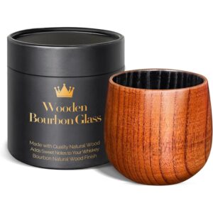 Charred Wooden Bourbon Drinking Glass, Bourbon Gifts for Men - 10 oz Charred Wooden Old Fashioned Glass Whiskey Tumbler | Birthday Whiskey Gifts for Men, Dad or Brother | Original Bourbon Tumbler -50%