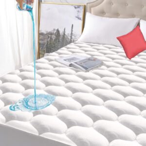 California King Size Quilted Fitted Waterproof Mattress Pad, Premium Hollow Material Filling Mattress Protector, Breathable, Quiet, Cooling, Machine-Washable Mattress Cover with 21” Deep Pocket -50%