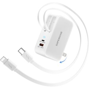 SUPERONE 可伸缩充电器，带双USB接口，78W可伸缩墙充电器-52%