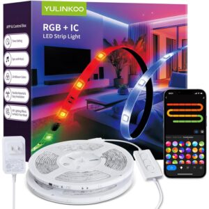 RGB+IC LED灯带，卧室用104英尺智能LED灯 -50%