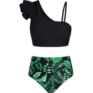 Seanrui Teen Girl Swimsuit Size 14 with Bikinis Sets for Teens 2 Piece Modest Bathing Suits Summer Kids Swimwear Black -65%