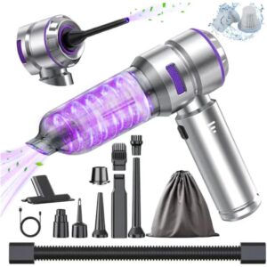 汽车吸尘器高功率 – 22000PA 便携式汽车吸尘器 4合1压缩空气除尘器和鼓风机手持吸尘器  -47%