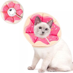 猫锥项圈柔软舒适，适合手术后猫咪使用，恢复期伊丽莎白时代猫咪项圈，防止舔舐，粉色 S -53%
