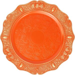 Spsyrine Orange Charger plates, 13 Inch Set of 6 Chargers for dinner plates, Serve ware Plate for Wedding Bulk, Parties, Christmas, Holiday Table Setting, F8O -50%
